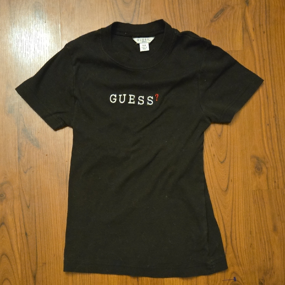Guess Black Tee with Logo
